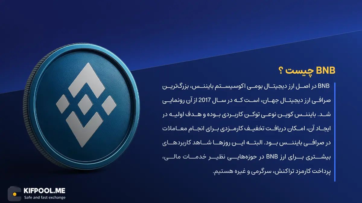 ارز دیجیتال Binance Coin  چیست؟ | خرید و فروش BNB| خرید سریع ارز بایننس کوین| صرافی ارز دیجیتال کیف پول من