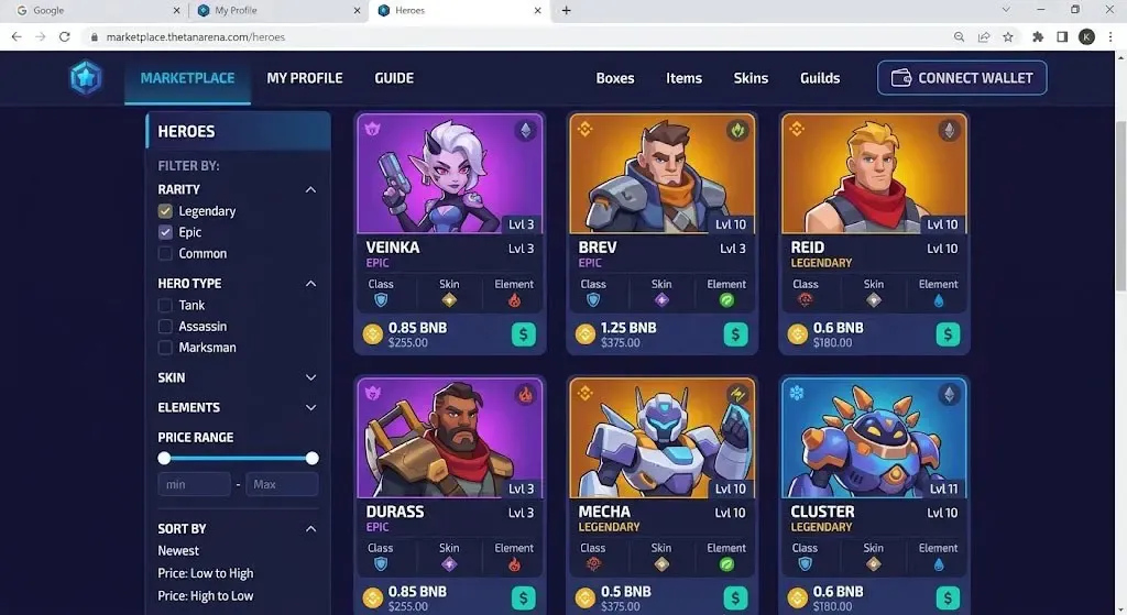 خرید، فروش و اجاره قهرمانان NFT در بازار | Marketplace | صرافی کیف پول من