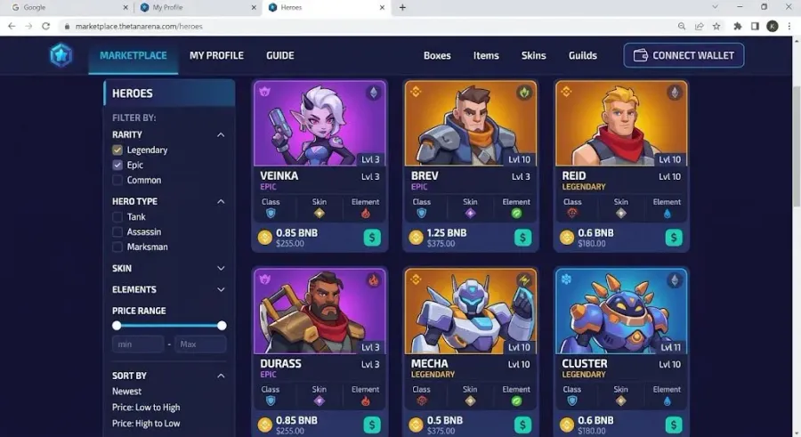 خرید، فروش و اجاره قهرمانان NFT در بازار | Marketplace | صرافی کیف پول من