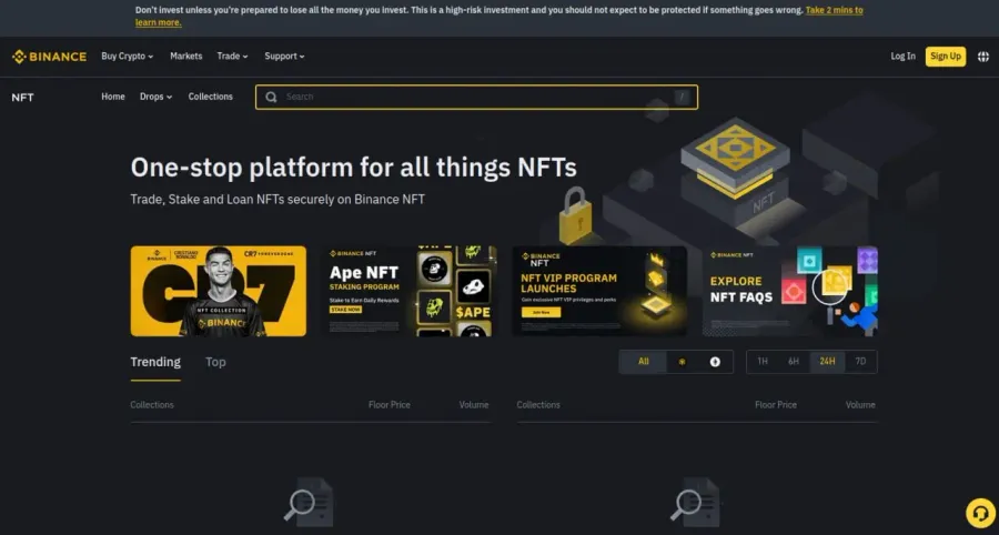 پلتفرم بایننس NFT | صرافی کیف پول من