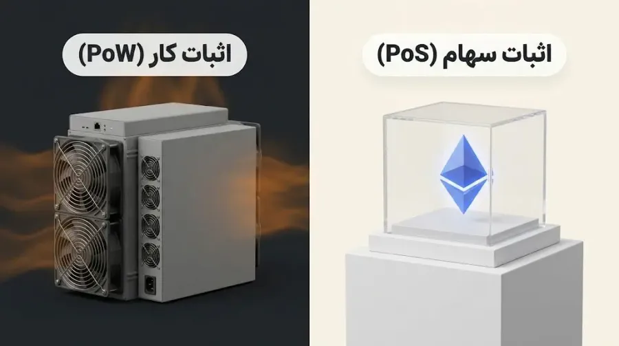 از اثبات کار PoW به اثبات سهام PoS | صرافی کیف پول من