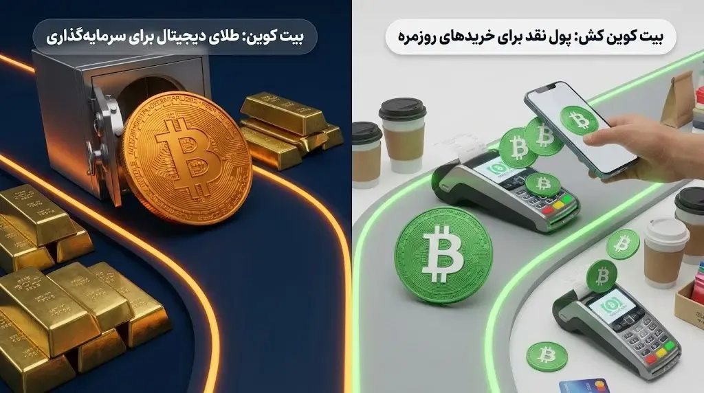 پول نقد دیجیتال در برابر طلای دیجیتال: هدف اصلی هر شبکه چیست؟ | صرافی کیف پول من