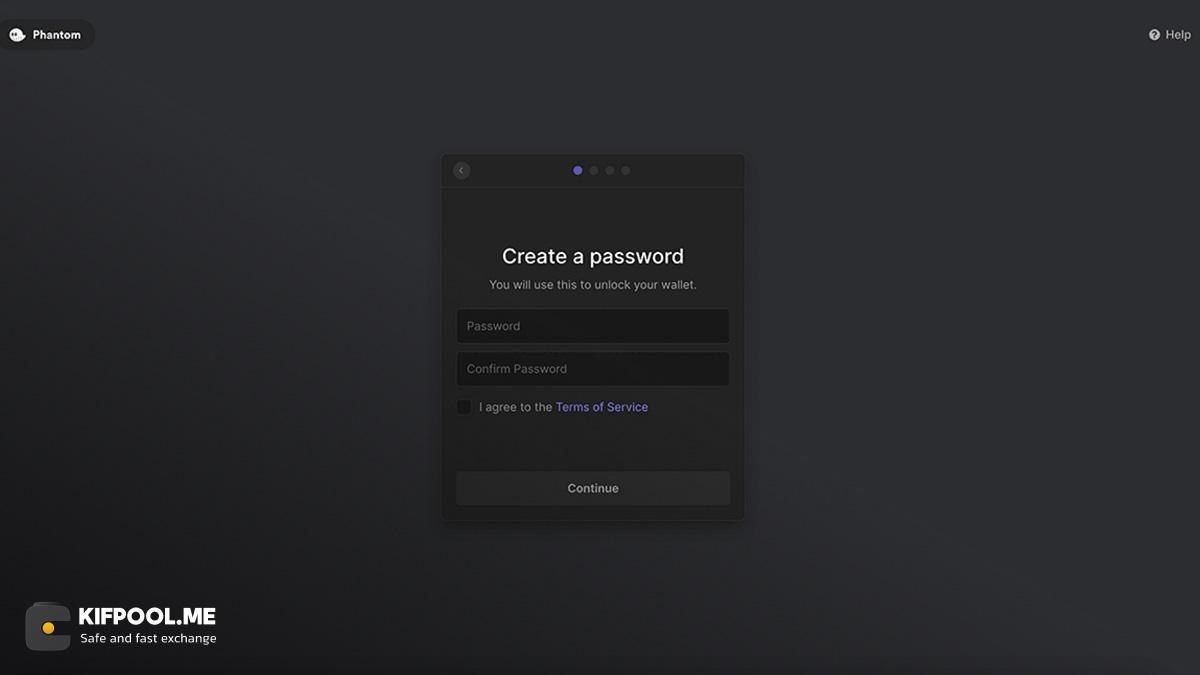 ساخت پسورد برای کیف پول فانتوم