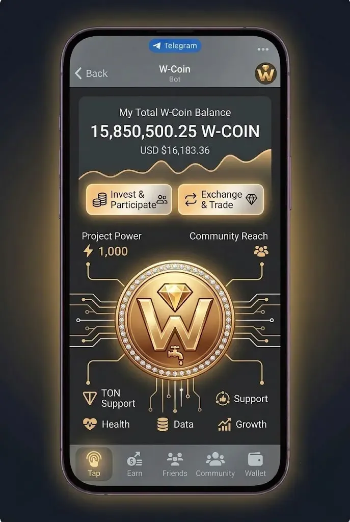 ربات دبلیو کوین (W-Coin) | صرافی کیف پول من