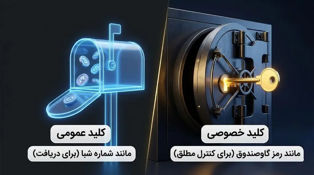  تفاوت کلید عمومی و کلید خصوصی به زبان ساده | صرافی کیف پول من