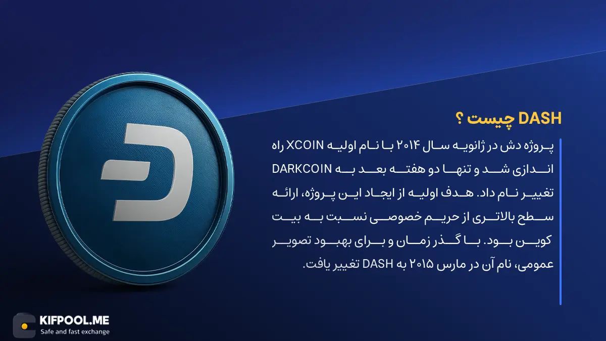 ارز دیجیتال DASH چیست؟ | خرید و فروش Dash | خرید سریع ارز دش| صرافی ارز دیجیتال کیف پول من