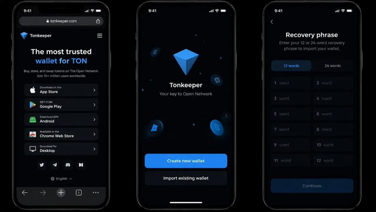 تنظیم رمز عبور یا پین‌کد جدید برای دسترسی سریع در Tonekeeper | کیف پول من