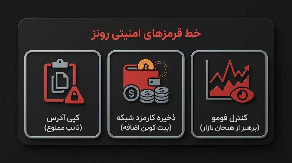 اشتباهات رایج کاربران: از تایپ اشتباه آدرس‌ها تا فراموشی کارمزد تراکنش | کیف پول من