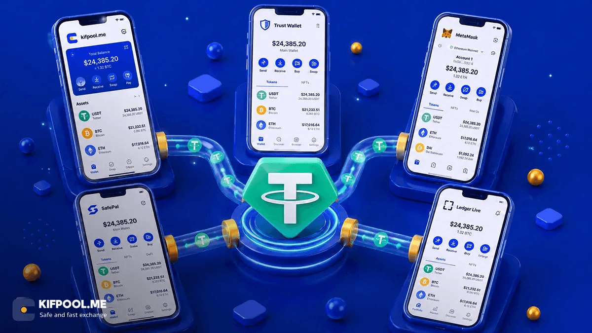 چگونه تتر را انتقال دهیم؟ راهنمای ارسال USDT در 5 کیف پول محبوب
