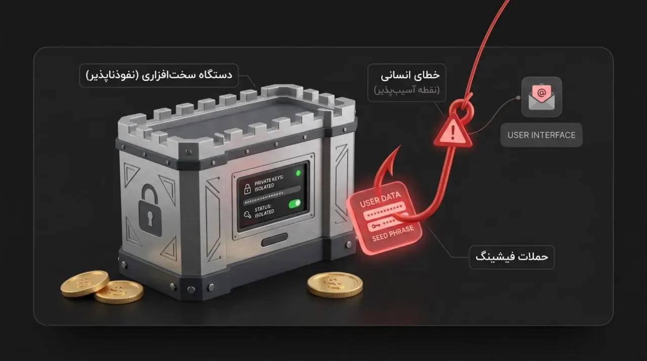 آیا کیف پول&zwnj;های سخت&zwnj;افزاری واقعا غیرقابل هک هستند؟ | صرافی کیف پول من