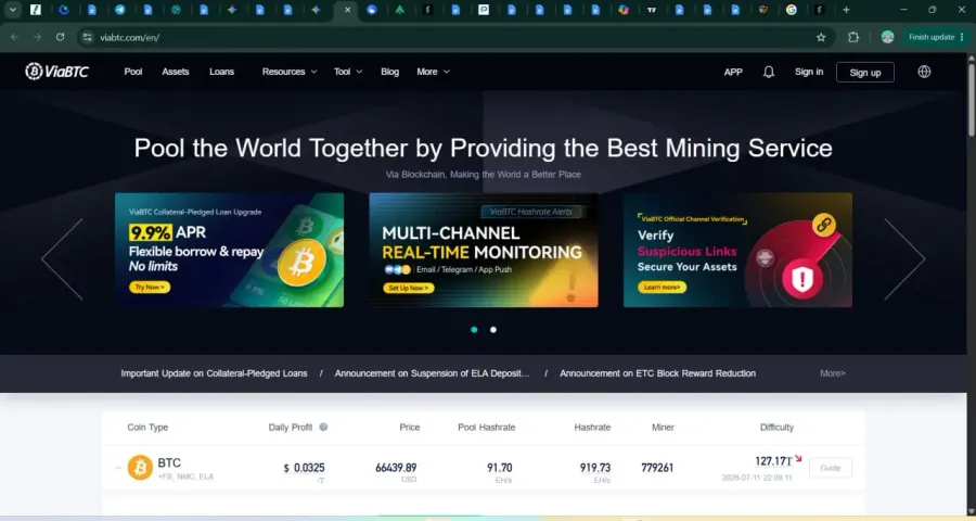 استخر وایا بی تی سی (ViaBTC) | صرافی کیف پول من