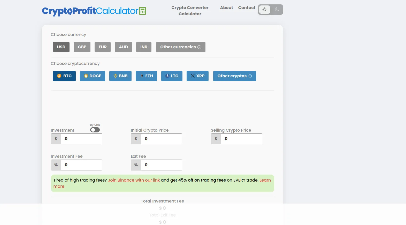 ابزار کریپتو پرافیت کلکیولیتور (CryptoProfitCalculator) | صرافی کیف پول من