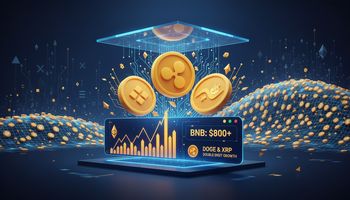 عبور BNB از ۸۰۰ دلار همزمان با رشد دو رقمی دوجکوین و ریپل در بازار آلتکوینها