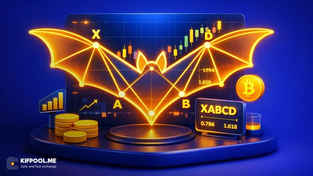 الگوی هارمونیک بت (خفاش) چیست؟ آموزش ساختار XABCD و نسبت‌های کلیدی فیبوناچی