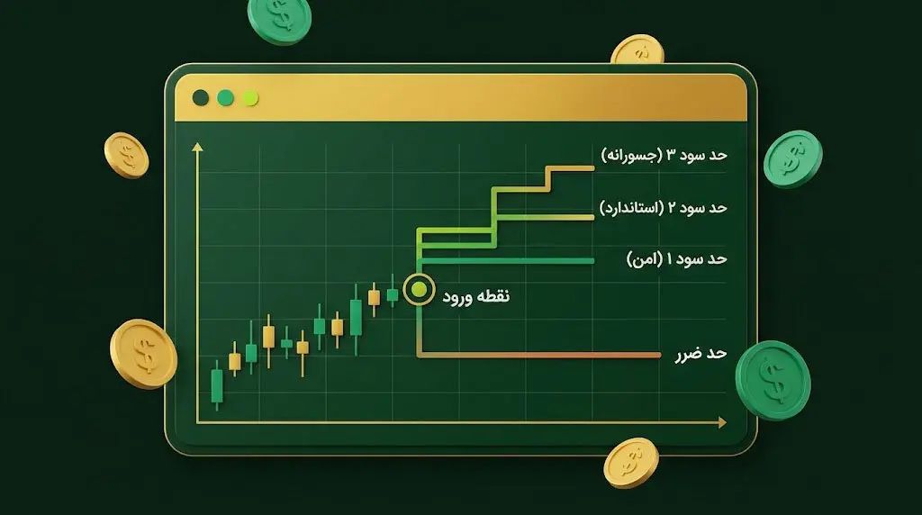 نحوهی مشخص کردن اهداف قیمتی و حد سود Take Profit در هارمونیک | کیف پول من
