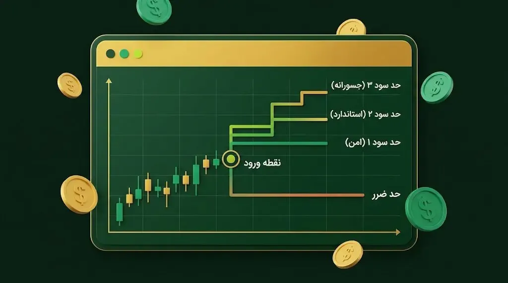 نحوه&zwnj;ی مشخص کردن اهداف قیمتی و حد سود Take Profit در هارمونیک | کیف پول من