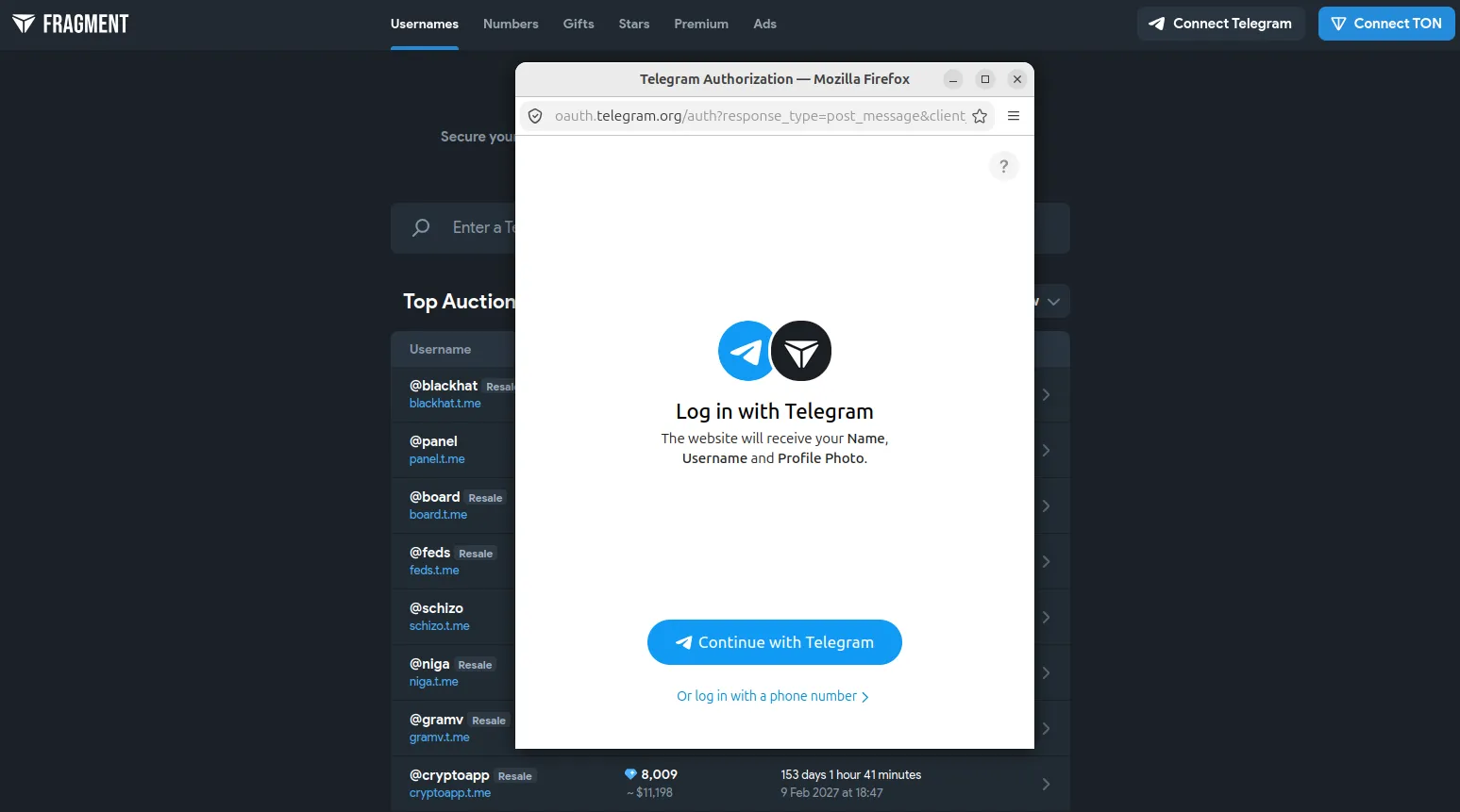 پلتفرم فرگمنت چیست؟ | نحوه اتصال حساب تلگرام به پلتفرم Fragment | صرافی کیف پول من