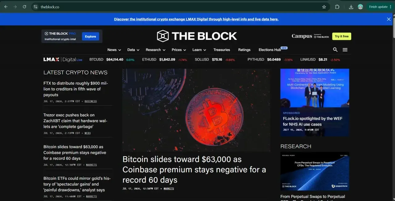The Block | مرجع تخصصی داده‌ها، نمودارها و تحلیل‌های سازمانی | صرافی کیف پول من