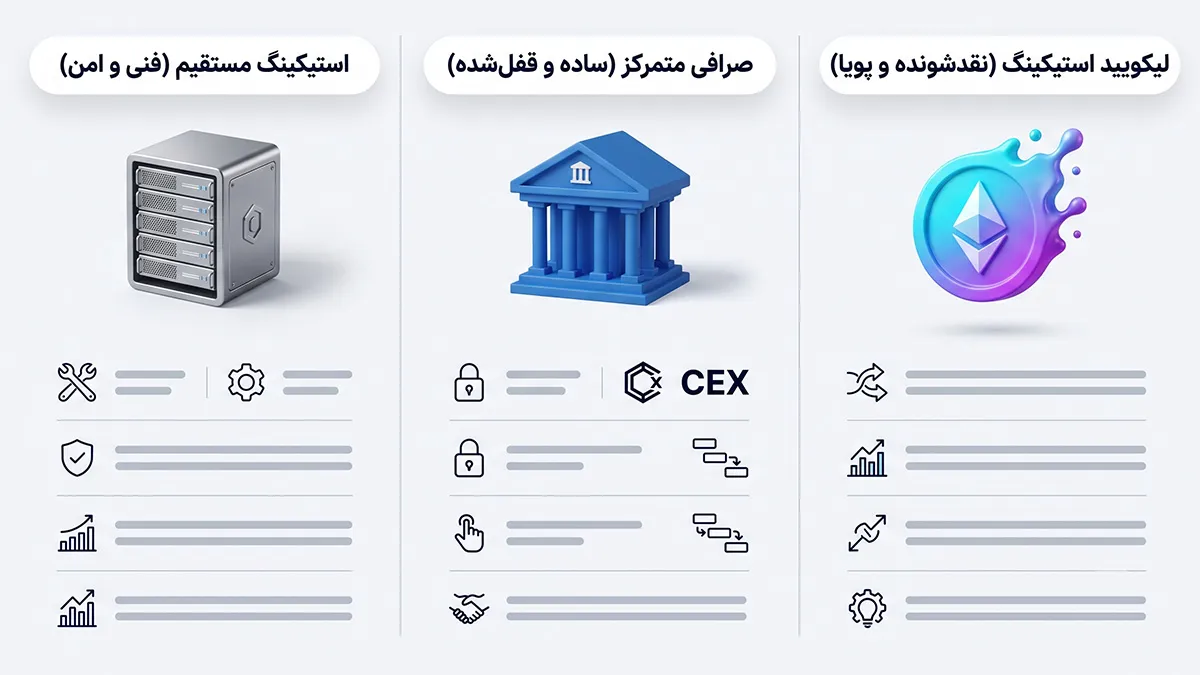 لیکویید استیکینگ چیست؟ | کدام روش استیکینگ برای شما مناسب است؟ | صرافی ارز دیجیتال کیف پول من