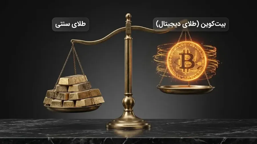 بیت کوین در برابر طلا | صرافی کیف پول من