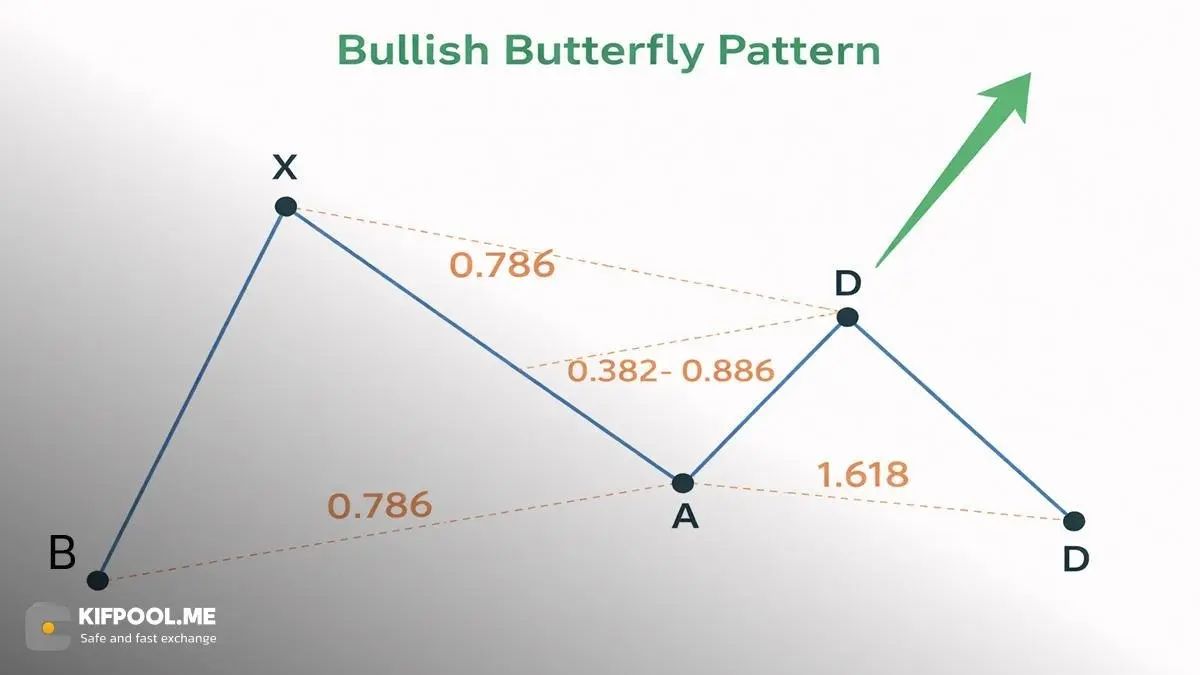 الگوی پروانه صعودی؛ شکار فرصت خرید در کف | صرافی کیف پول من