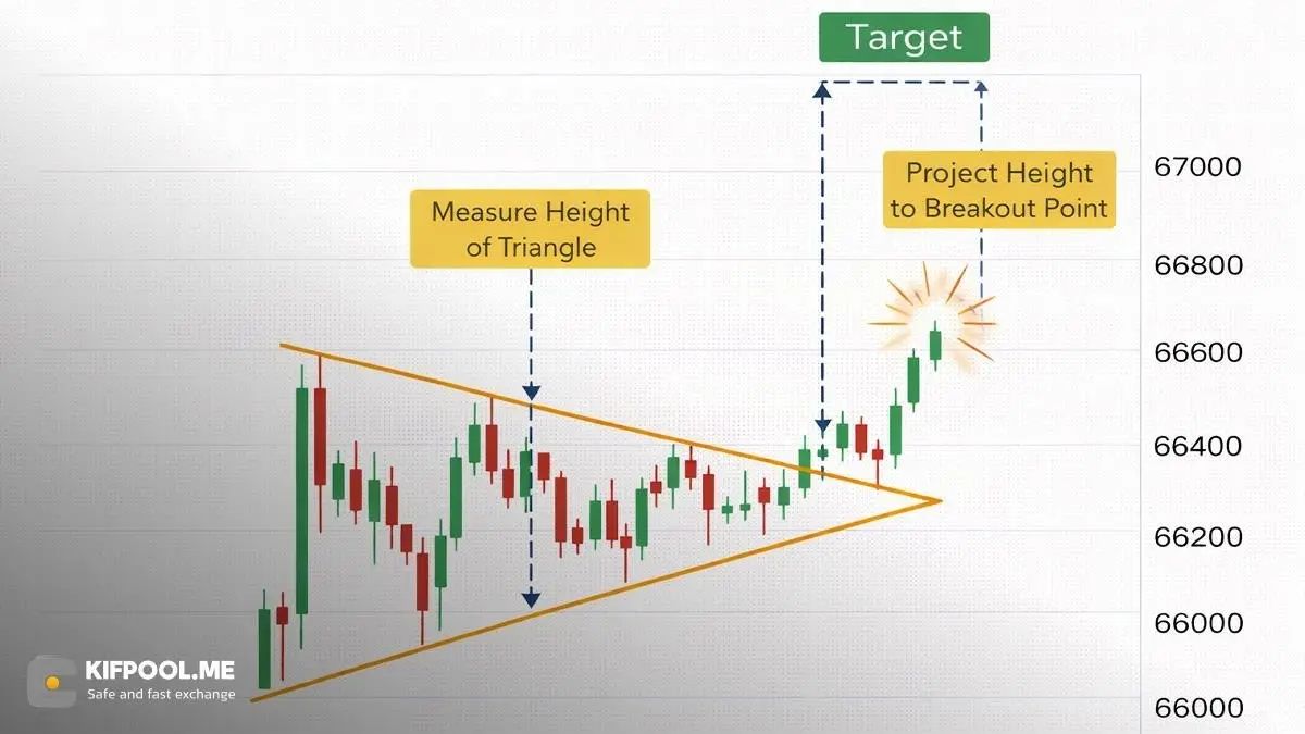 تعیین حد سود (Take Profit) در الگوهای مثلثی | صرافی کیف پول من