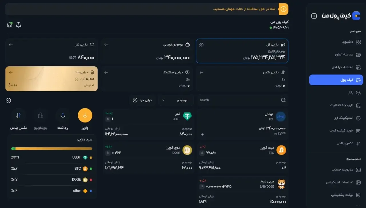 انتقال راکی ربیت از کیف پول به صرافی‌های ایرانی | صرافی کیف پول من