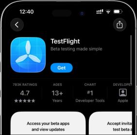 نصب اپلیکیشن TestFlight اپل