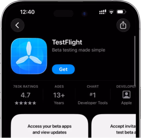 نصب اپلیکیشن TestFlight اپل