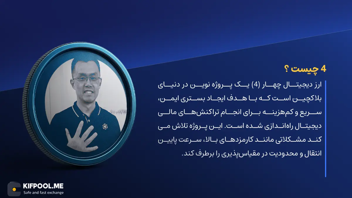 ارز دیجیتال 4 چیست؟ | خرید و فروش 4 | خرید سریع ارز چهار| صرافی ارز دیجیتال کیف پول من