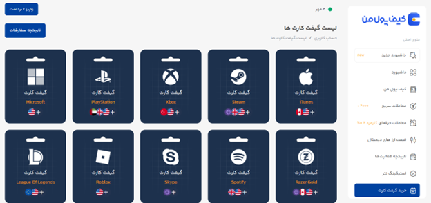 اهمیت خرید گیفت کارت | نحوه خرید گیفت کارت در صرافی کیف پول من | صرافی کیف پول من