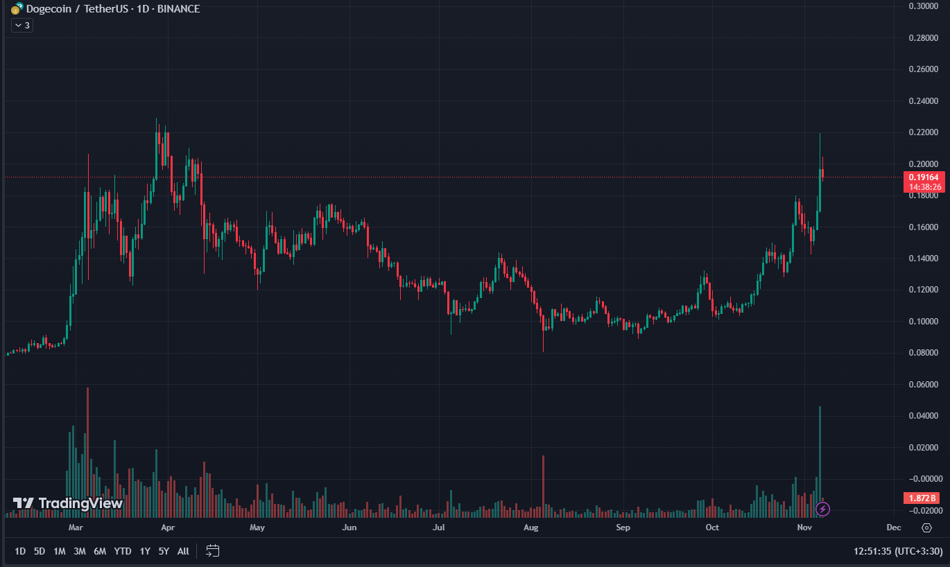 TRADINGVIEW DOGE/USDT CHART