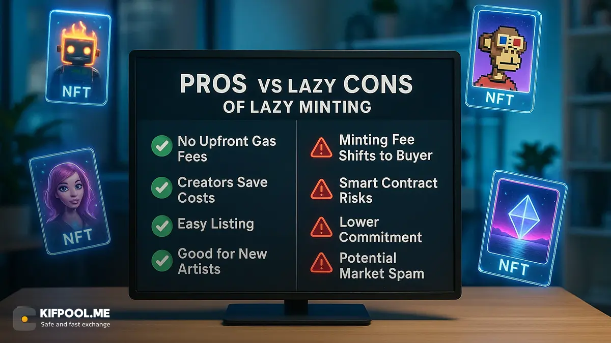 مفهوم Lazy minting در دنیای NFT | مزایا و معایب Lazy minting | صرافی ارز دیجیتال کیف پول من
