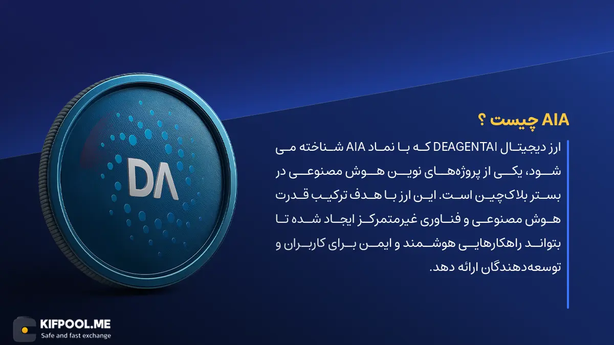 ارز دیجیتال AIA چیست؟ | خرید و فروش DeAgentAI | خرید سریع ارز دیاِیجِنت اِیآی| صرافی ارز دیجیتال کیف پول من