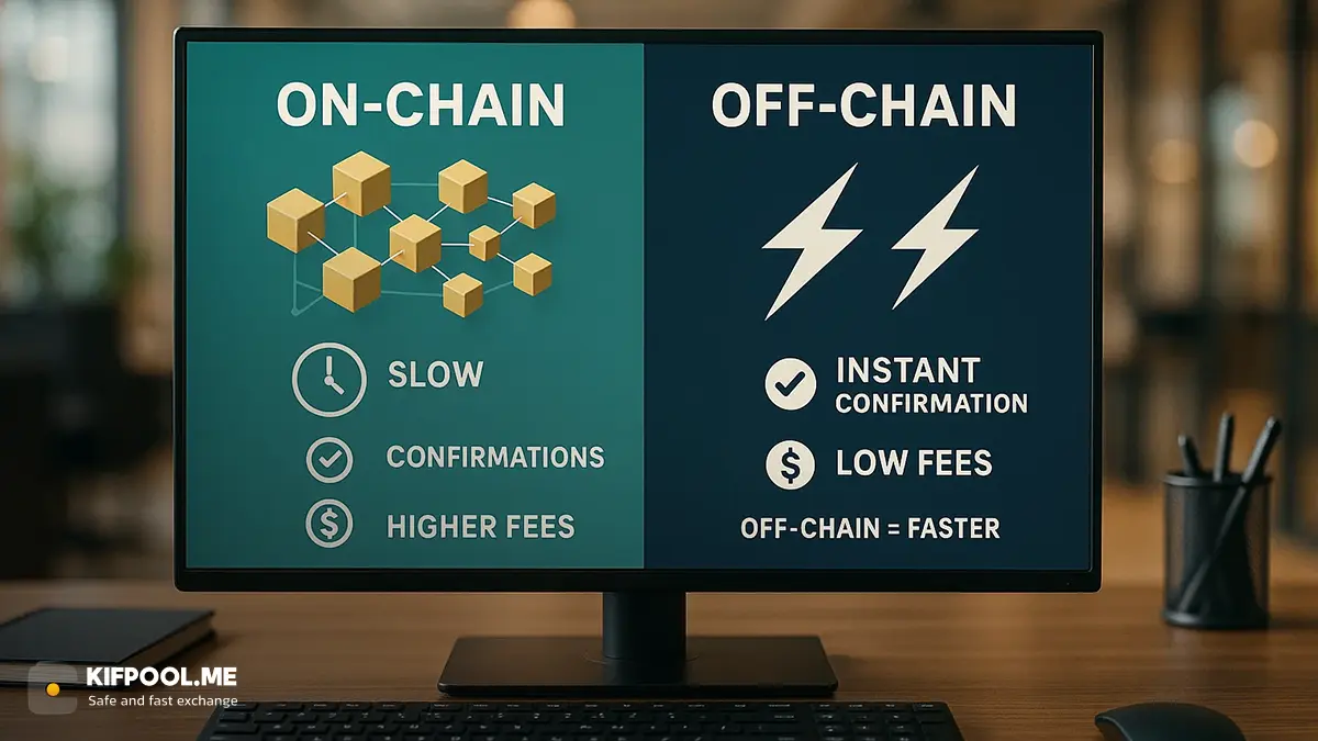 معاملات اف چین (Off Chain) | مقایسه بین معاملات اف چین و ان چین | صرافی کیف پول من