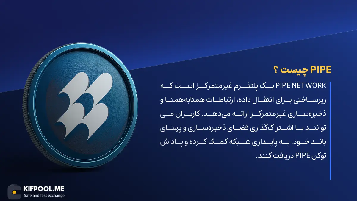 ارز دیجیتال Pipe Network چیست؟ | خرید و فروش PIPE| خرید سریع ارز پایپ نتورک| صرافی ارز دیجیتال کیف پول من