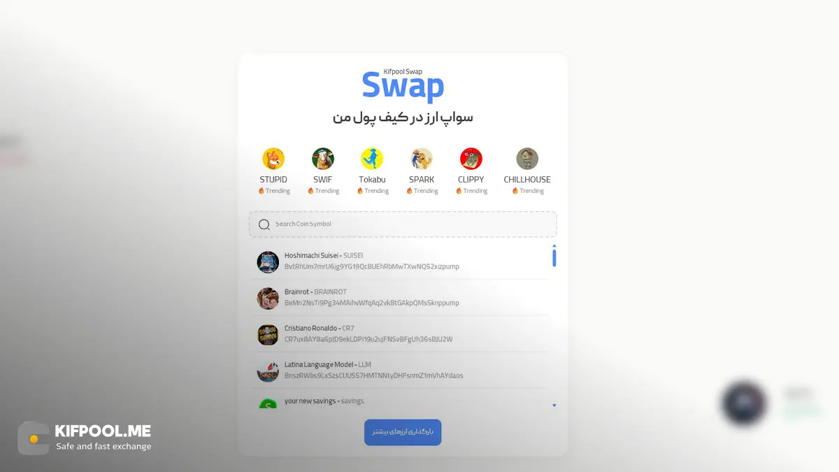 بهترین پلفترم ها برای خرید میم کوین | قابلیت سواپ در صرافی کیف پول من | صرافی ارز دیجیتال کیف پول من
