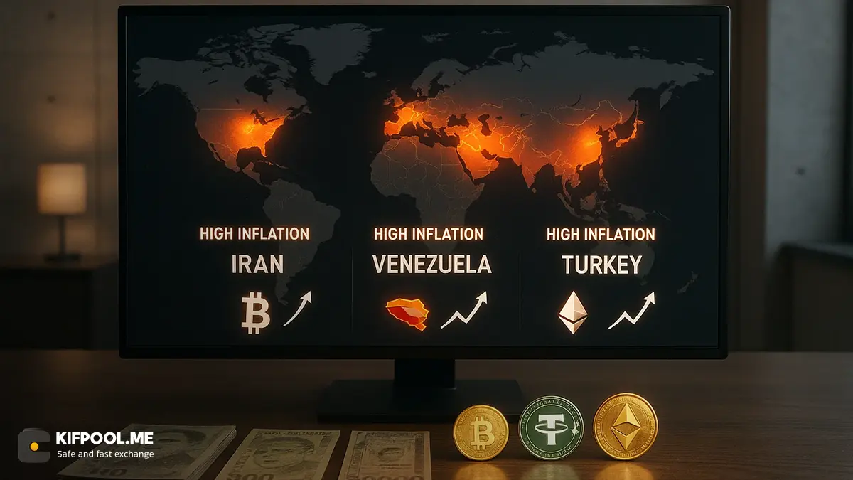 ارتباط کشورهای دارای تورم با رمزارزها | کشورهای با تورم بالا در پذیرش رمزارزها | صرافی کیف پول من