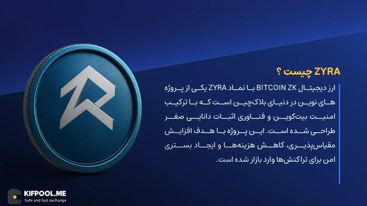 ارز دیجیتال ZYRA چیست؟ | خرید و فروش ارز Bitcoin ZK | خرید سریع ارز بیت‌کوین زد‌کِی | صرافی ارز دیجیتال کیف پول من